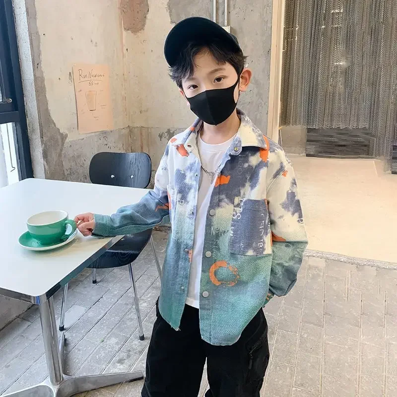 Детская Хлопковая кофта с принтом на возраст 5-14 лет