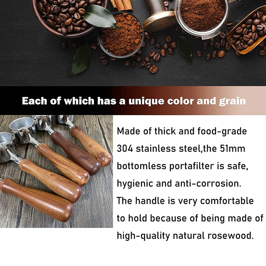 Портативный фильтр для кофе без дна 51 мм совместимый с кофеваркой DeLonghi Icona ECP ECOV311