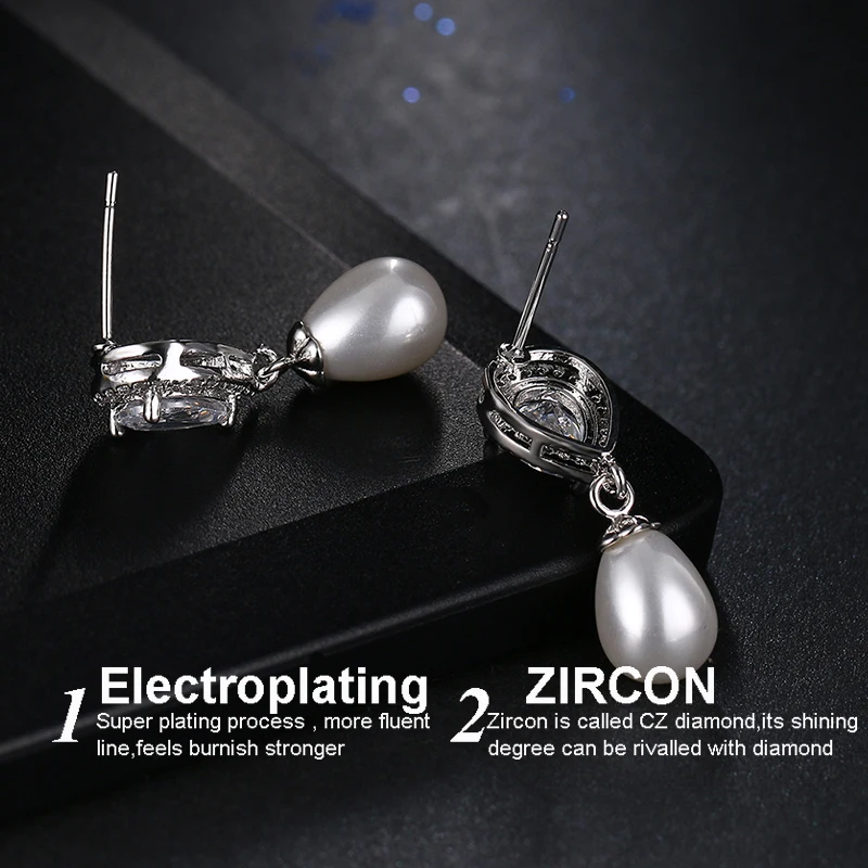 Комплект из серег и ожерелья LXOEN с белыми Фианитами изысканные ювелирные