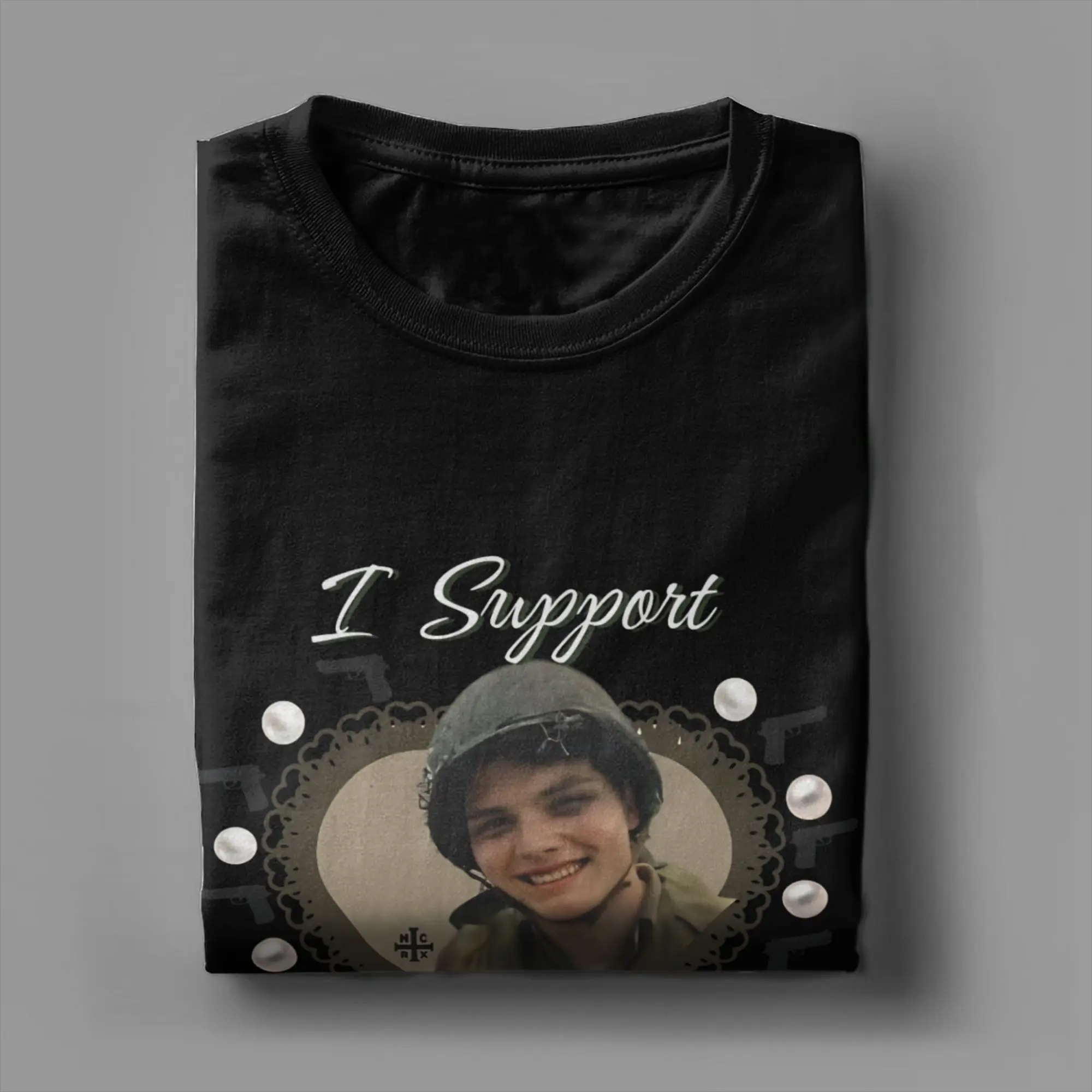 Фото Футболка My Chemical Romance I Support Our Troops MCR Gerard Way, забавная футболка из 100% хлопка, футболки для мужчин №3