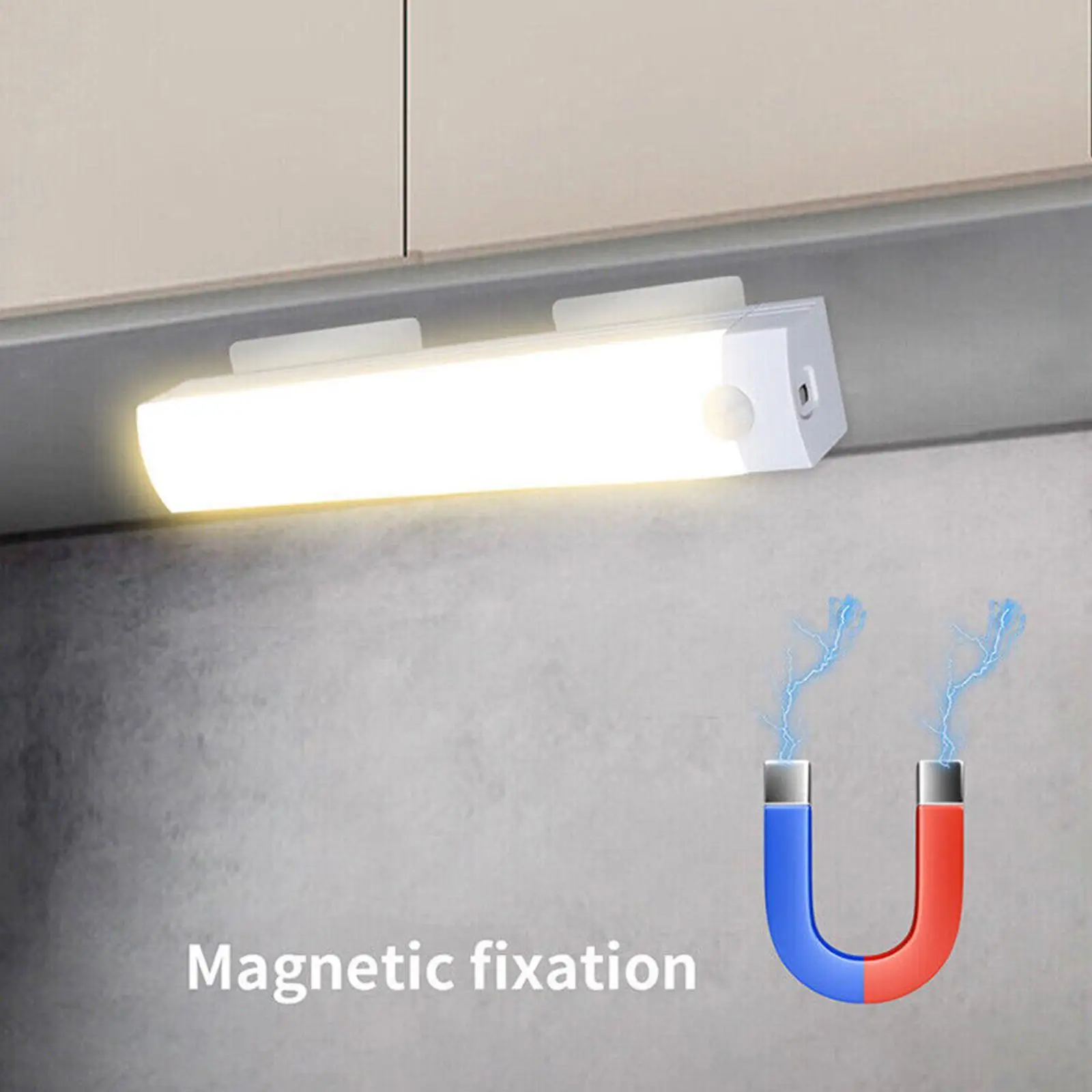 

Светодиодный ночник для шкафа, Перезаряжаемый USB светильник ильник с датчиком движения для чулана, кухни, спальни, настенная лампа