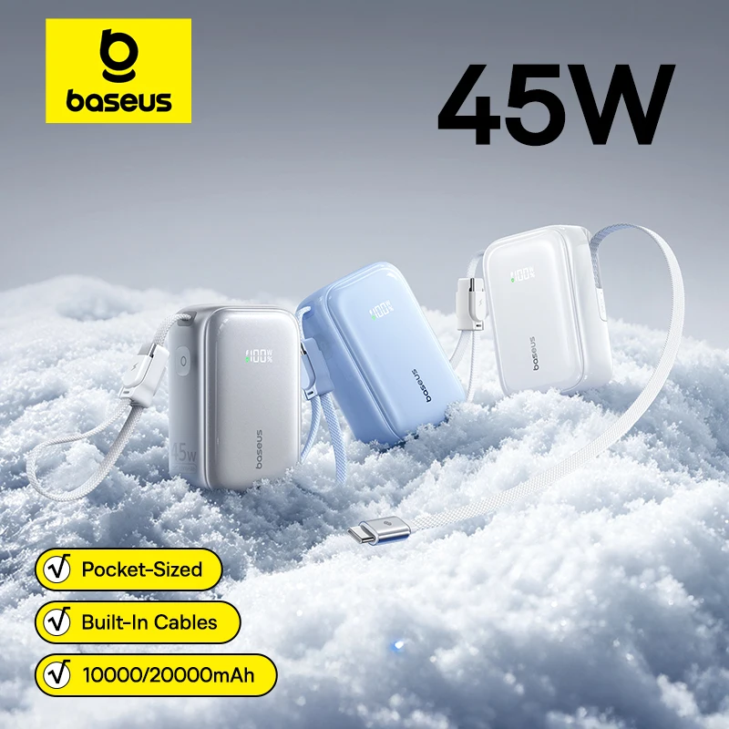 תמונת המוצר: סוללת Baseus 45W עם כבל נשלף