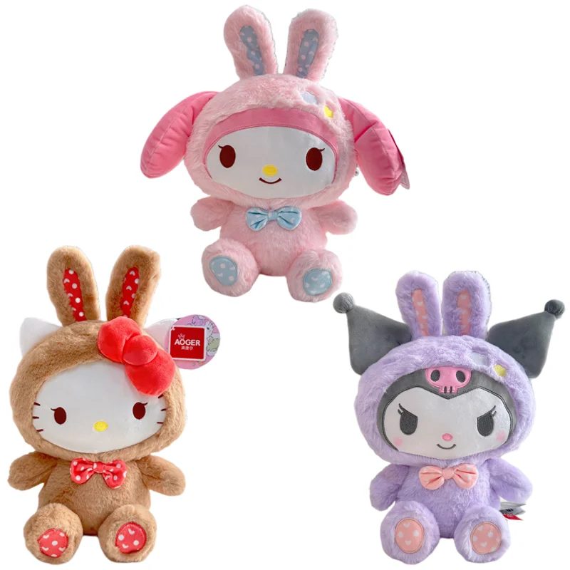 

Аниме Sanrioed Косплей Кролик серии Плюшевые игрушки мультфильм My Melody Kuromi Hellokittys животные плюшевая кукла детский подарок на день рождения