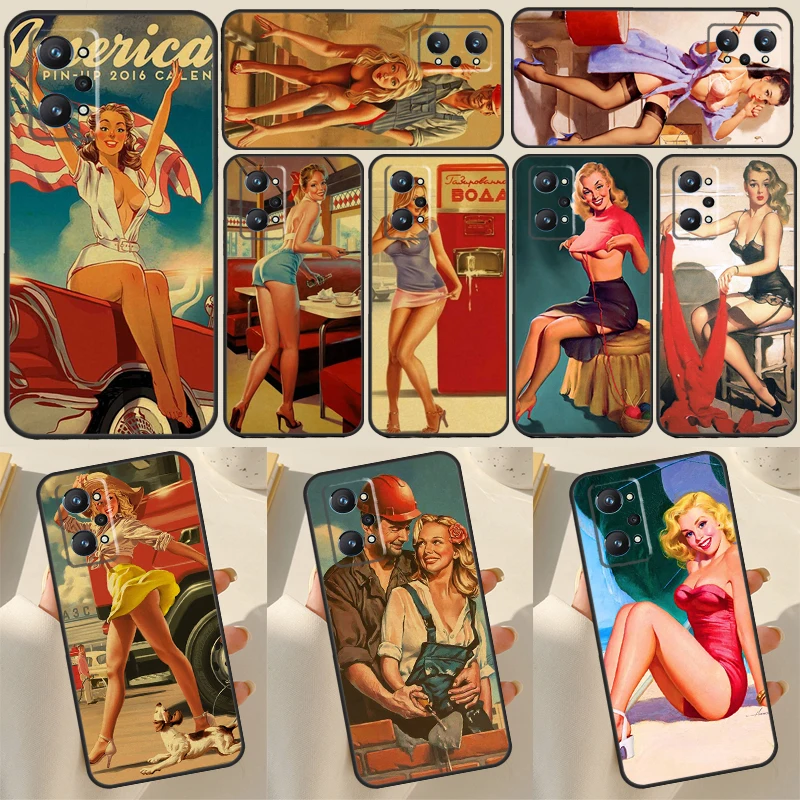 Сексуальная девушка WW2 Vintege для Realme C33 C55 C35 C31 C30 C21Y GT Neo 5 10 Pro Plus OnePlus 11 Nord CE 2 3 Lite чехол