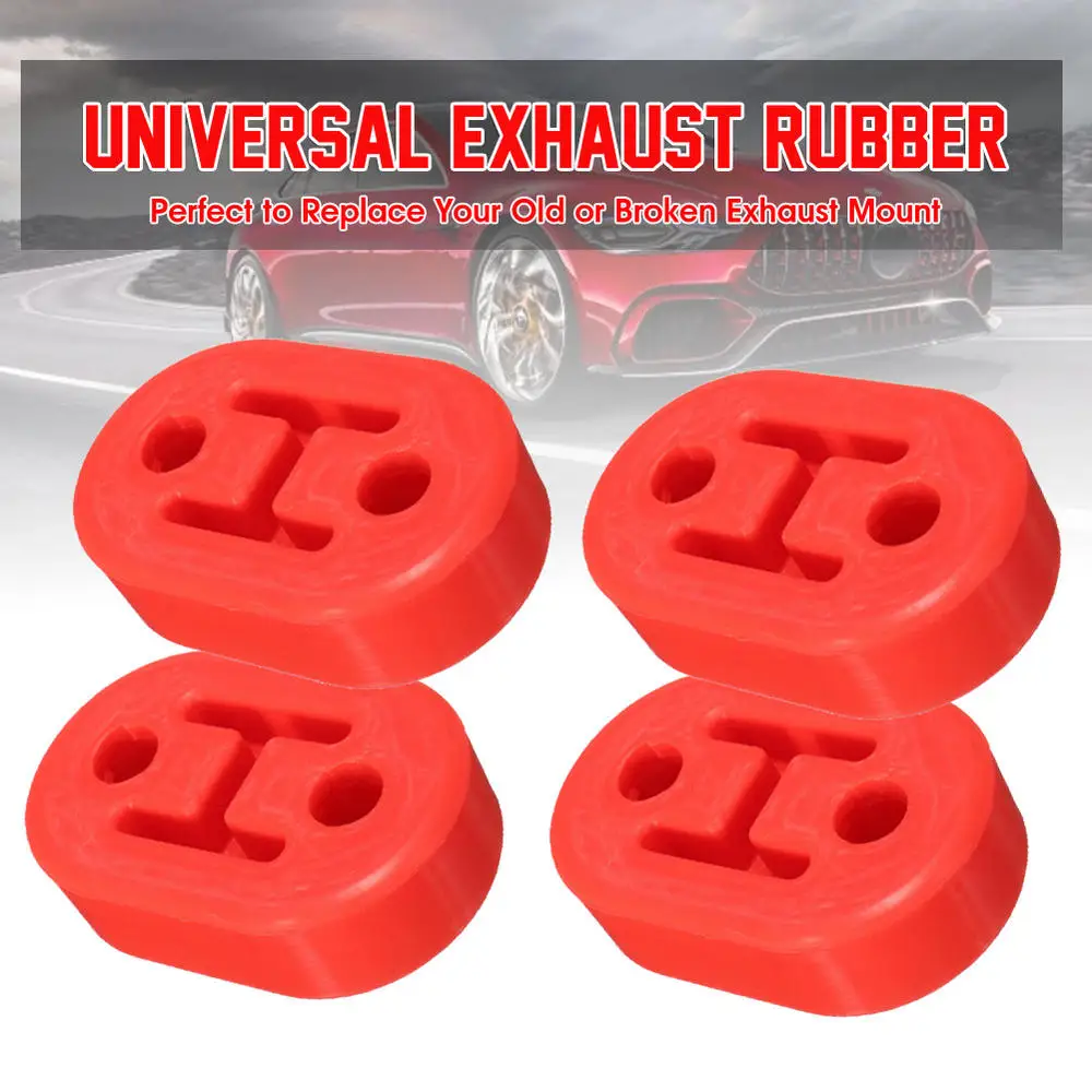 

Diameter 11mm 2 Holes Universal Car Rubber Exhaust Tail Pipe Mount Brackets Hanger Insulator Red Black
