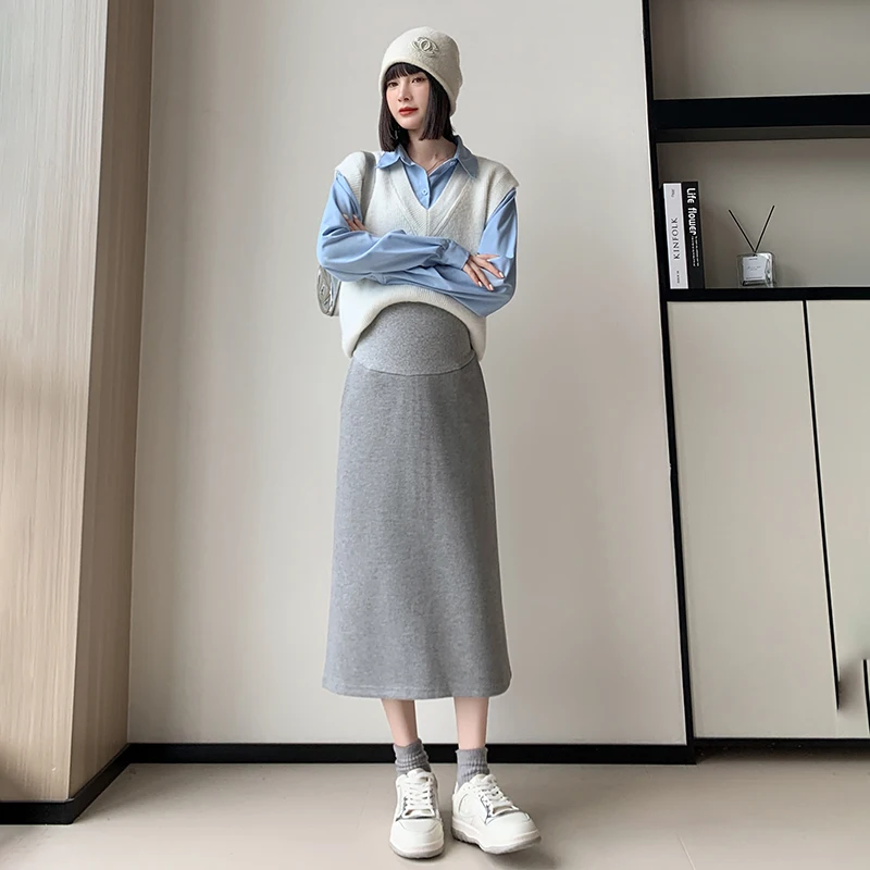 Skirts Back Splits A Line Belly Bottoms Clothes For Pregnant Women Hot Pregnancy