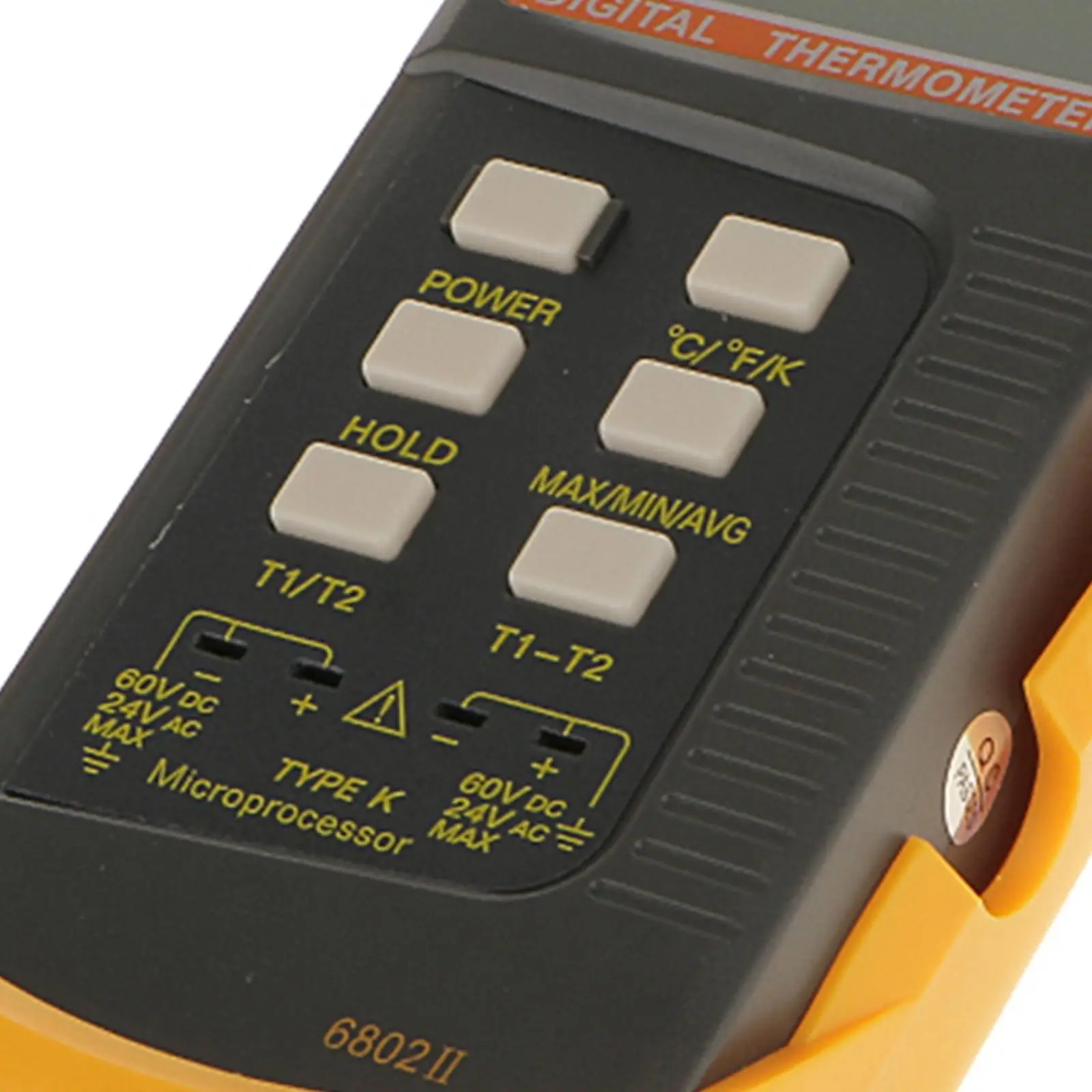 Цифровой ЖК-термометр 2 K-типа двухканальный датчик термопары желтый