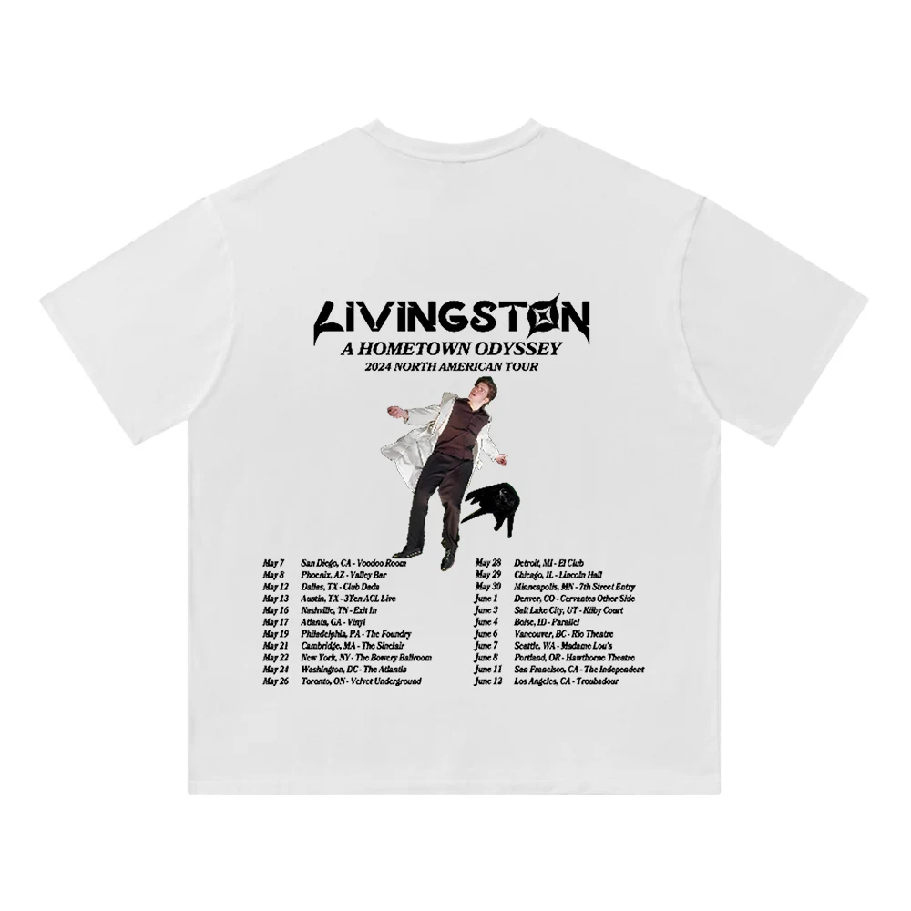 Livingston A Hometown Odysey Tour 2024 хлопковая футболка для мужчин и женщин летняя повседневная