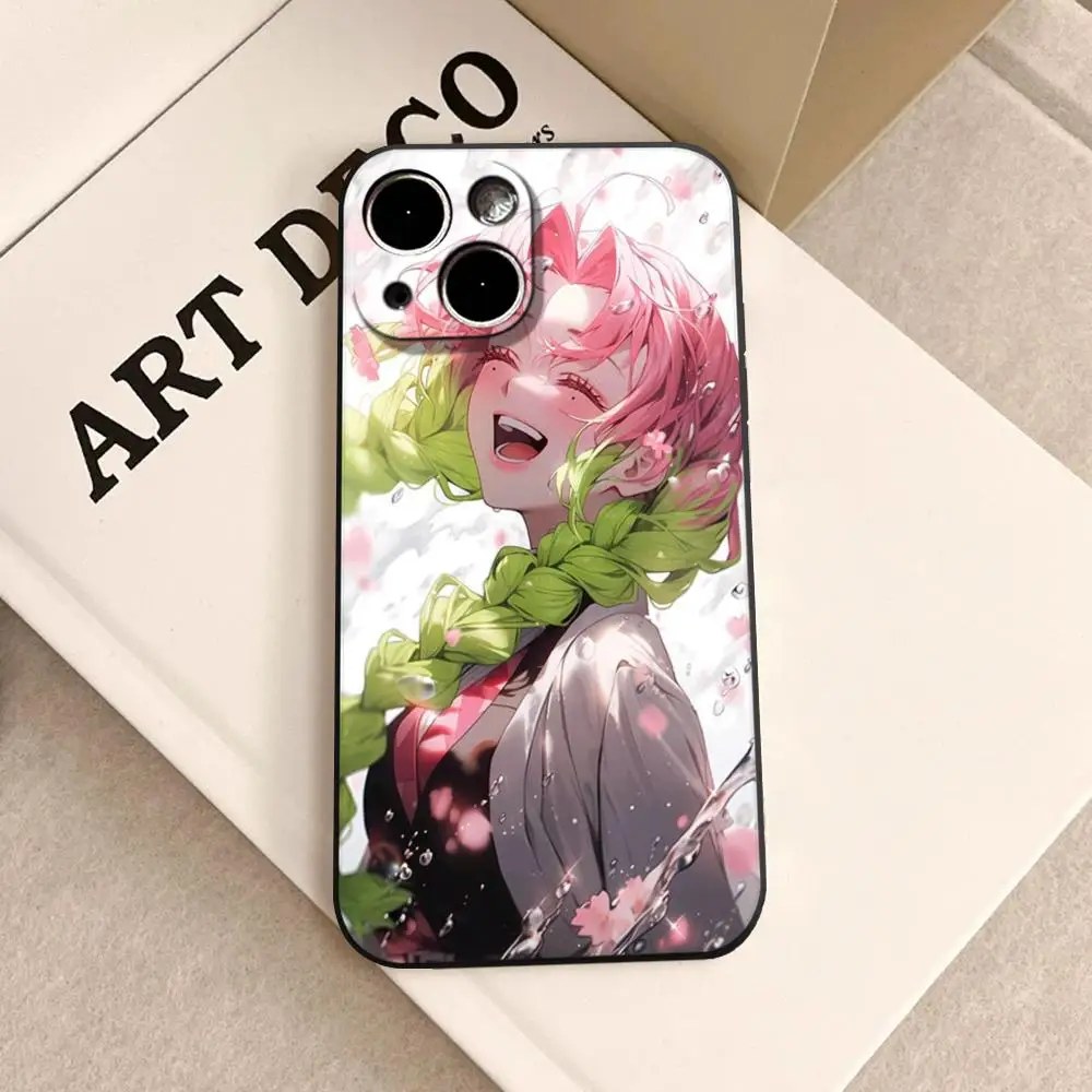 Фото Чехол для телефона D-Demon S-Slayer Mitsuri Obanai для iPhone 17 Air 16 15 14 Plus 13 12 11 Pro Max 16e, противоударный, прозрачный, HD, с защитной задней крышкой №2