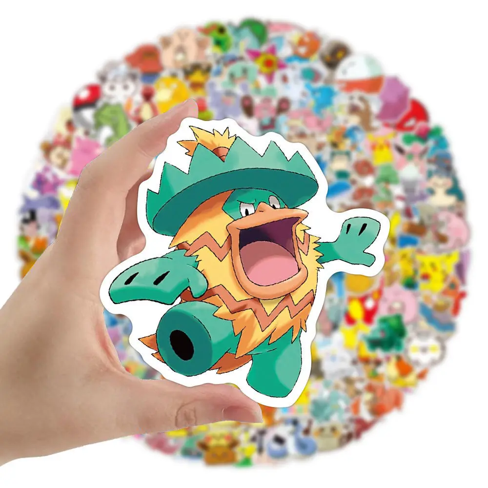 

100/200pcs Non-Repeating Pokemon Stickers Cute Pikachu Notebook Guitar Water Cup Computer Hand Account Anime DIY Stickers