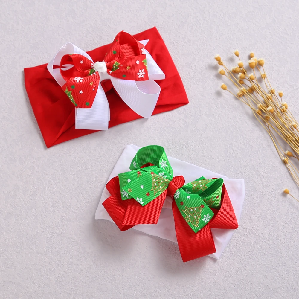 

Large Bows Headbands For Children Soft Ribbon Bow Head Bands Turban Elastic Hair Bands For Baby Girls Christmas Hair Accessories