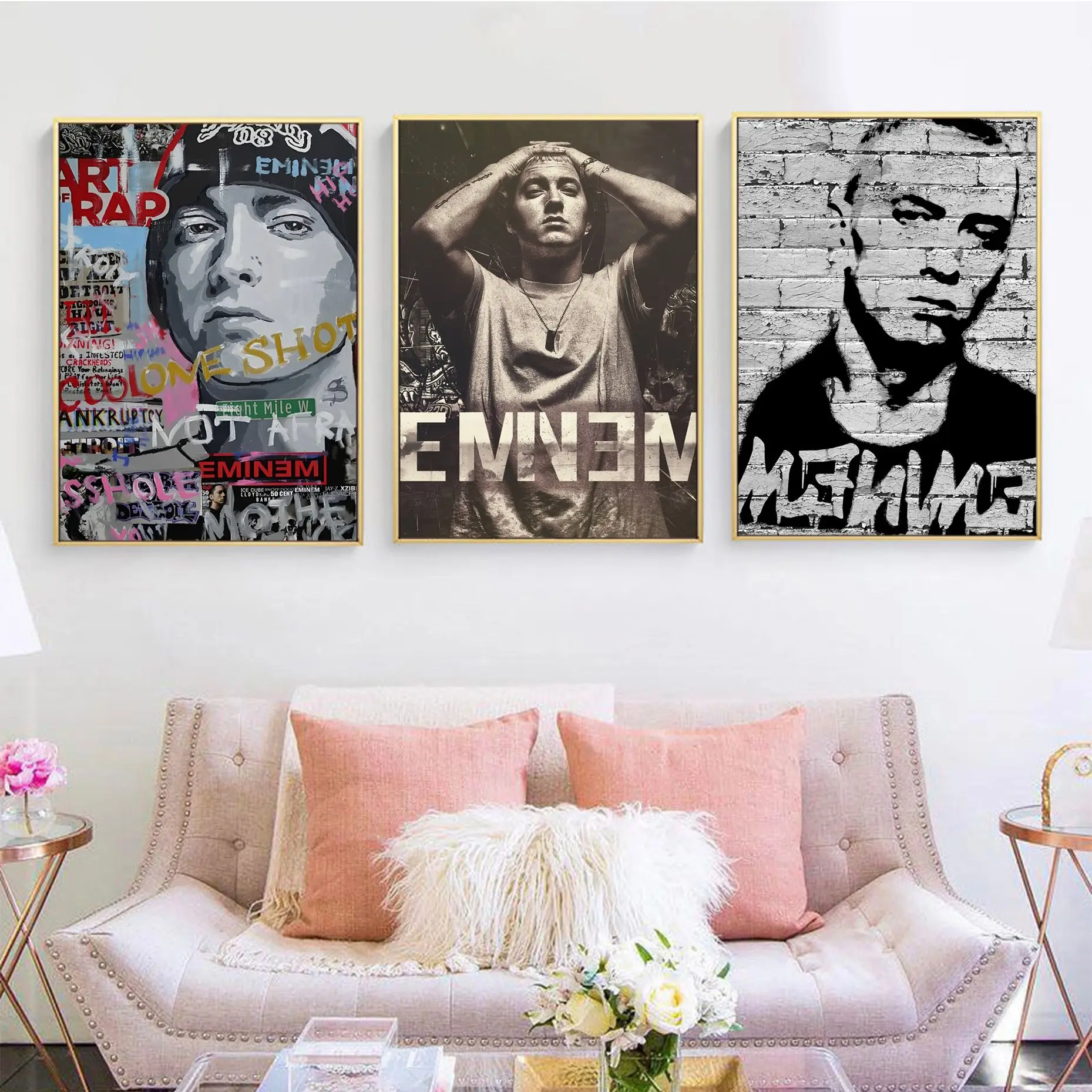 

Rapper Singer Eminem Movie Sticky Posters Fancy Wall Sticker For Living Room Bar Decoration Stickers Wall Painting