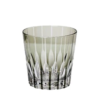japanese style whiskey glass edo kiriko glass vintage crystal glass hand cut design scotch whisky bourbon glass with wooden box