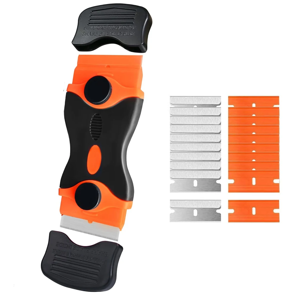 

Многофункциональный Скребок 2-в-1 С Пластиковыми И Металлическими Лезвиями Для Удаления Наклеек, Этикеток