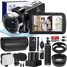G-Anica 4K 비디오 카메라, UHD 비디오 녹화 디지털 카메라, 자동 초점, 18X 디지털 줌 카메라, 3 인치 화면, 60fps, 48MP