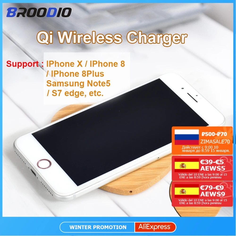 

Support Samsung Note5 S7/S7 edge Qi Wireless Charger Mini Portable Fast Wireless Charger For iPhone X 8 8Plus Fast Charging Pad