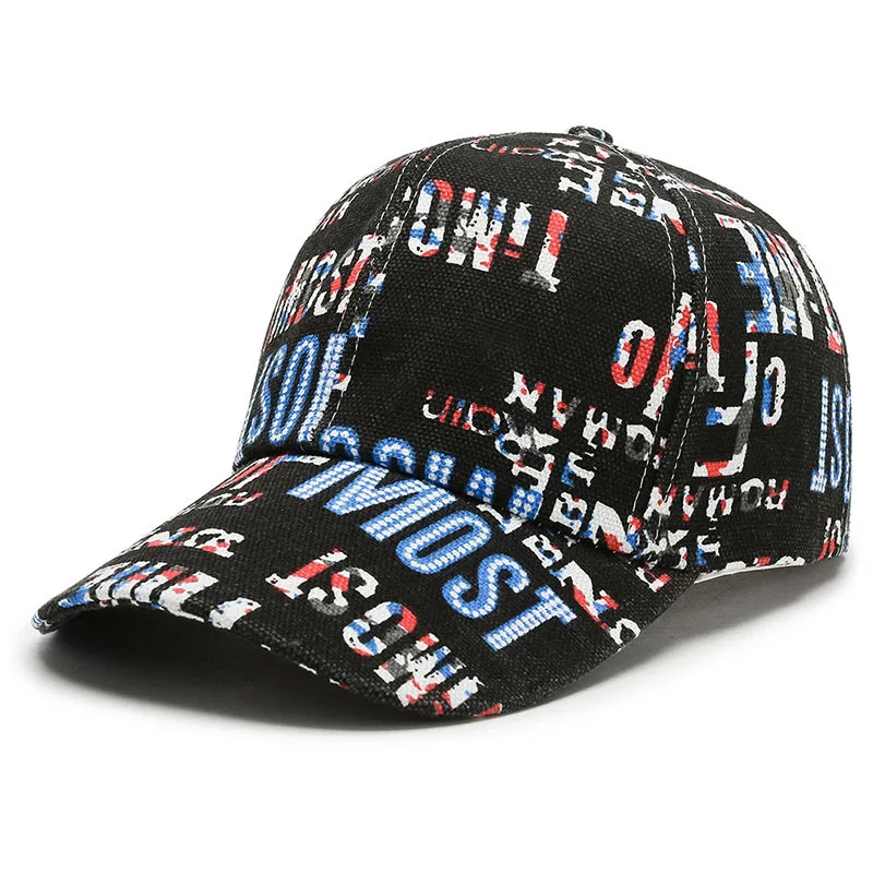 Бейсболка с граффити для мужчин и женщин, модная кепка в стиле хип-хоп, с черно-белыми буквами, летняя кепка от солнца, C18