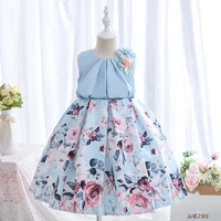 girl dresses for party princess birthday evening clothing girl floral print sleeveless chiffon dress children prom ball gown