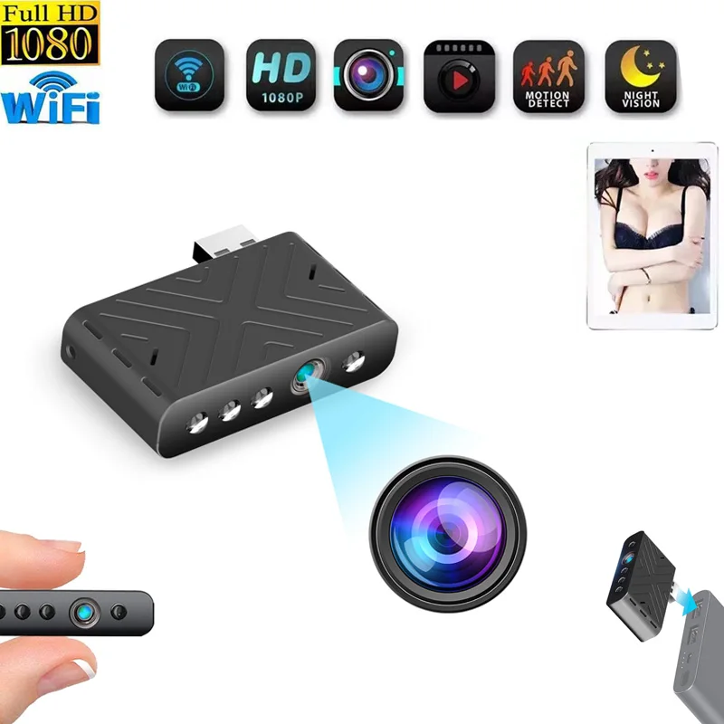 Mini WiFi Camera Wireless USB Interface Surveillance Cameras Micro Motion Cam Voice Recorder Security Protection Camcorder