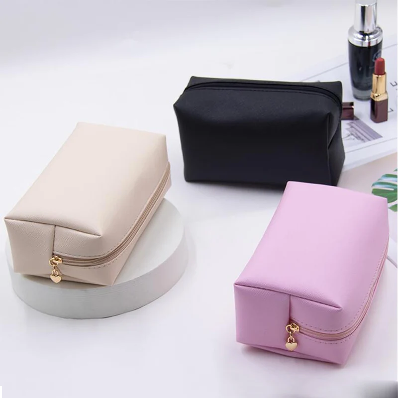 

Women Travel Makeup Bags PU Leather Make Up Pouch Travel Wash Toiletry Organizer Purse Cosmetic Bag Storage Handbag for Girls