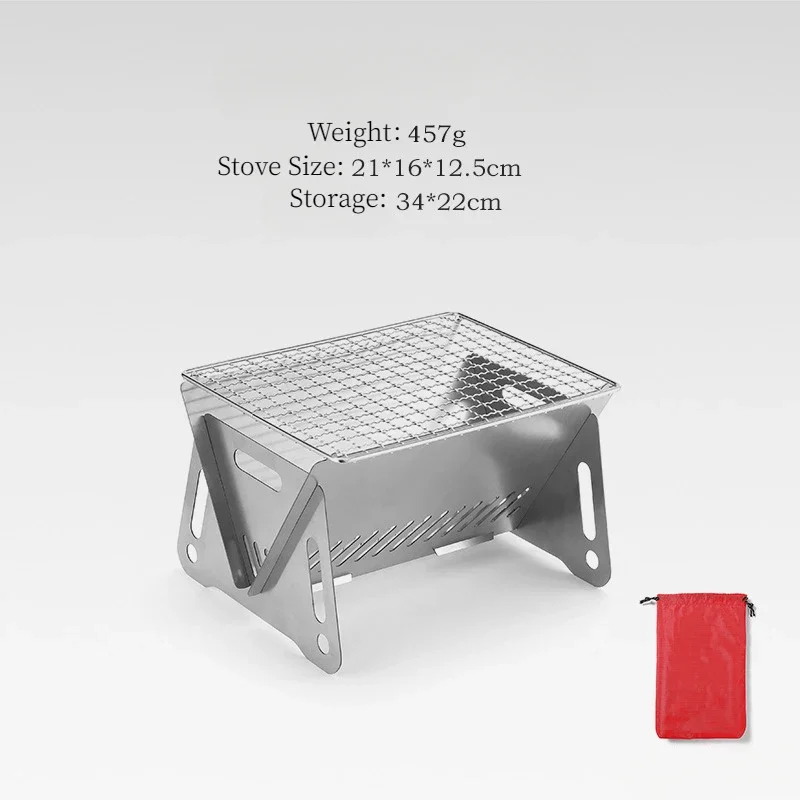 Мини-гриль-барбекю дровяная печь складная нержавеющая сталь кемпинговый