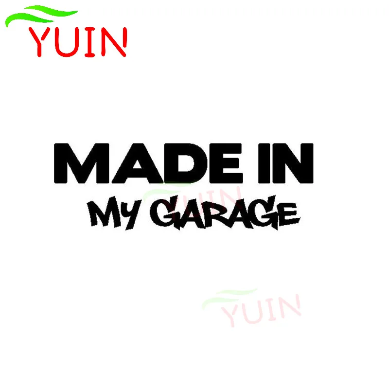 

MADE IN MY GARAGE Funny Styling Car Sticker Creative PVC Decorative Accessories Motorcycle Cool Cover Scratches Decal 18*6cm