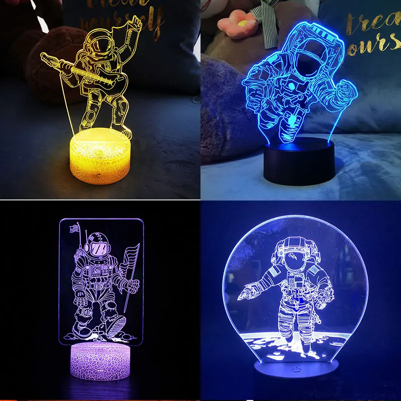 

3d-фигурка астронавта из аниме, светодиодная лампа для спальни, манга, экшн-ночники, декор детской комнаты, подарок на день рождения