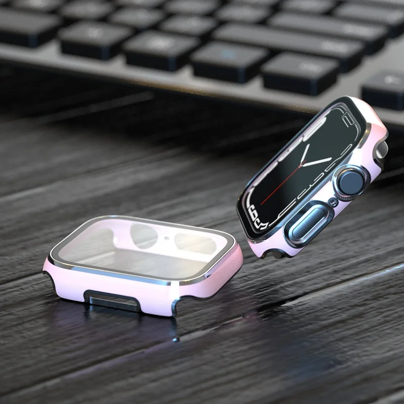 

full Screen Protector hard Case for Apple watch 45mm 41mm 42mm 40mm 44mm cover Tempered glass film for iwatch7 8 6 SE 5/4/3/2/1