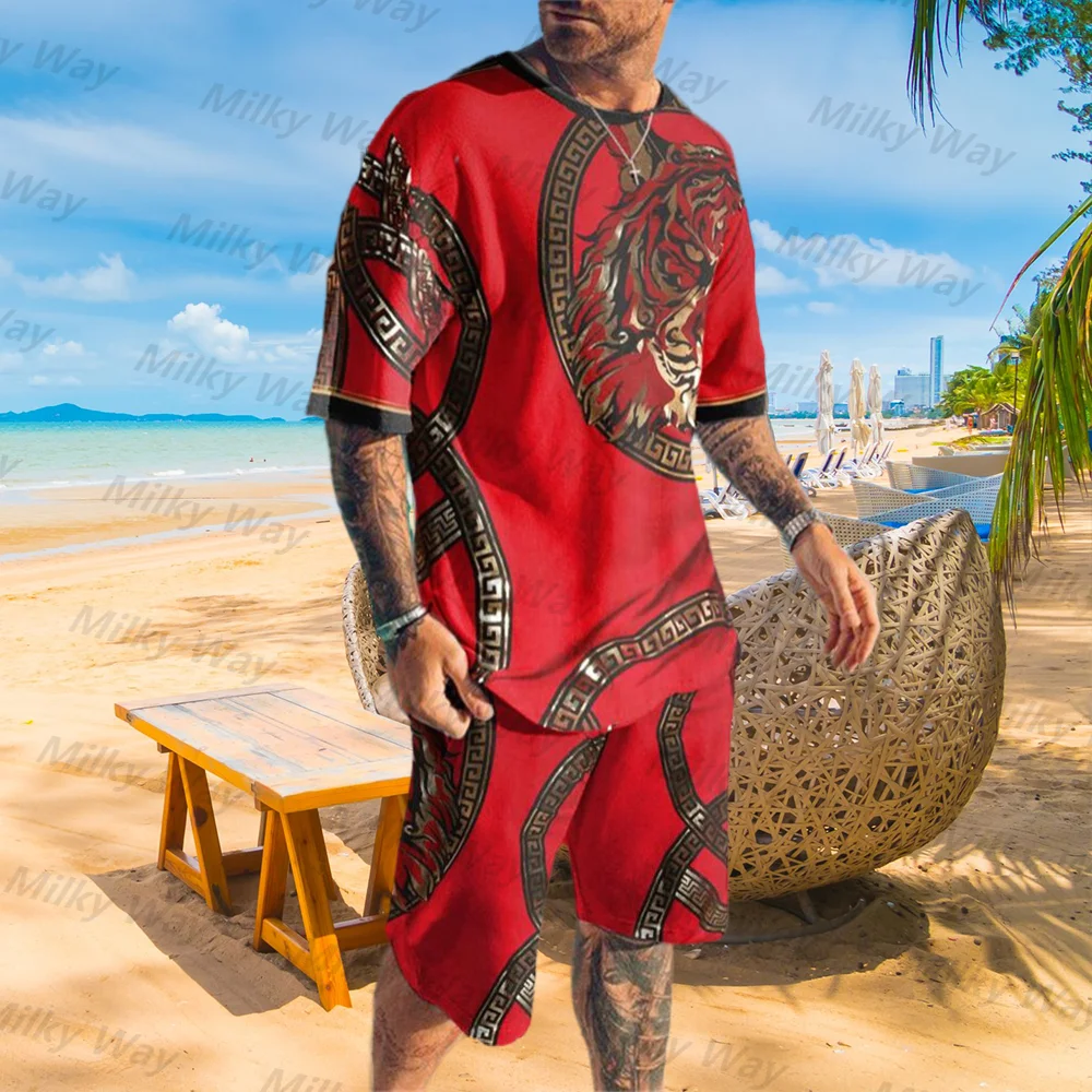 Men's Summer Tracksuit Believe in Yourself T-shirt Shorts Set Sports Outfit Jogging Suit Oversized Clothing Outdoor Streetwear