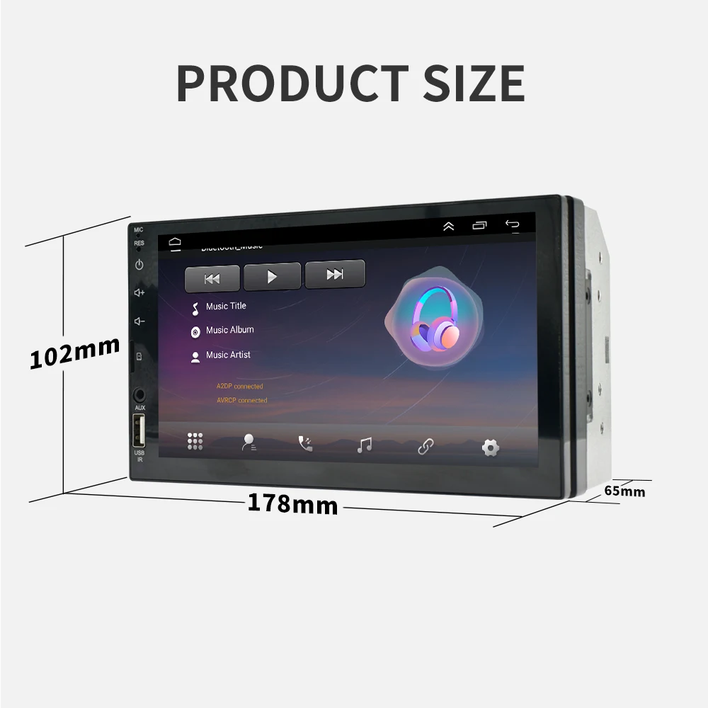 Автомагнитола CarPlay, 2 din, Android, 7-дюймовый дисплей, Bluetooth, гарнитура громкой связи, TF, Aux-in, USB, головное устройство, FM, стерео (art.: 3920bfbd819eb) - 3920bfbd819eb