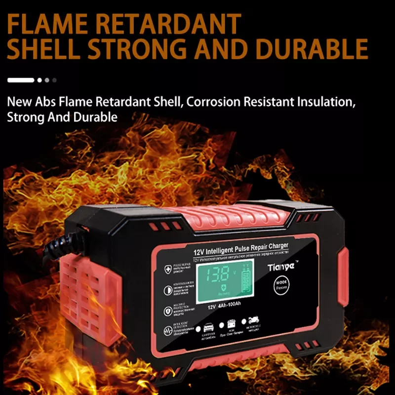 

Battery Charger Digital LCD Display Full Automatic 12v 24v Car Battery Charger Power Puls Repair Chargers Wet Dry Lead Acid