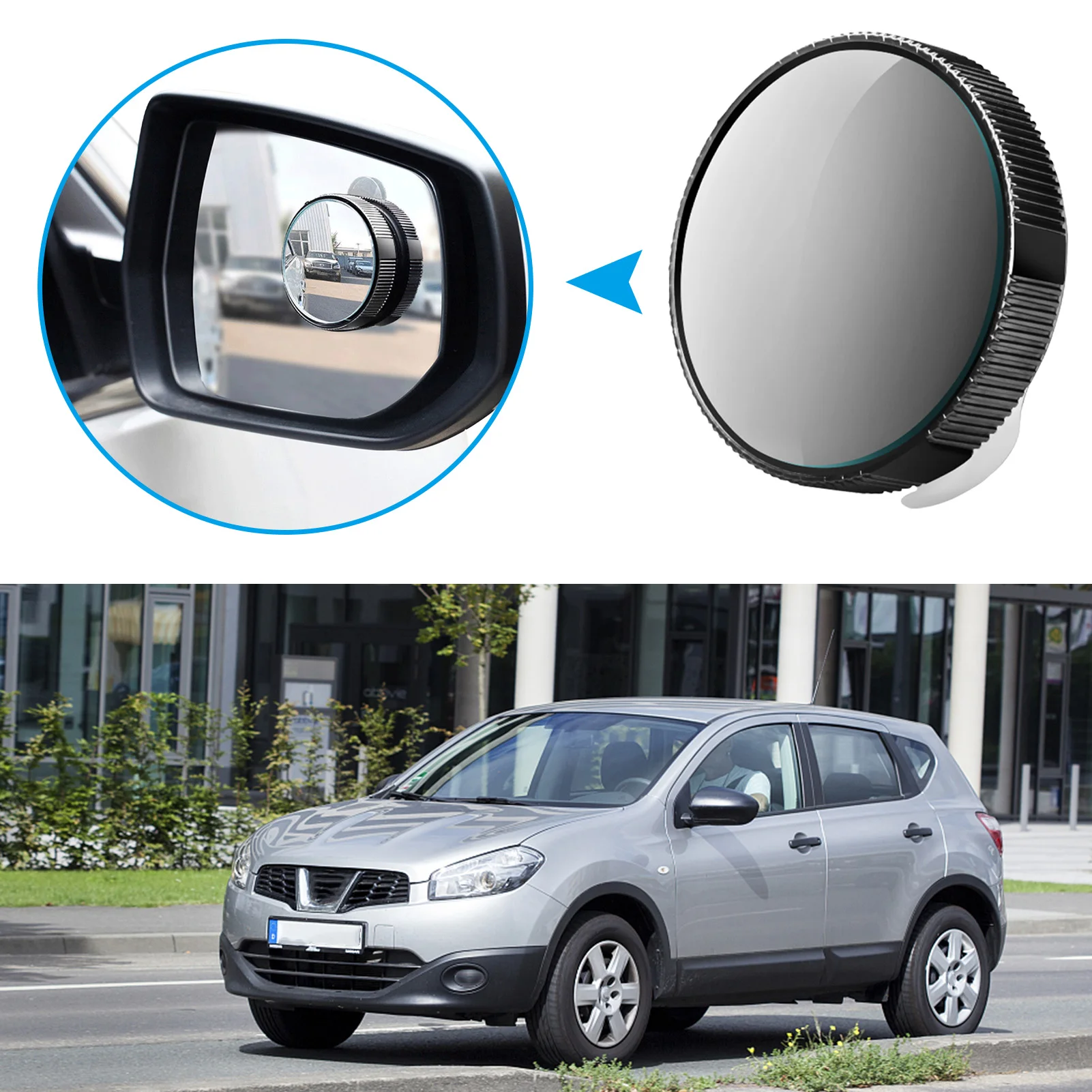 

Автомобильное широкоугольное зеркало для слепых зон, выпуклое Автомобильное зеркало заднего вида для парковки автомобиля, дополнительное ...