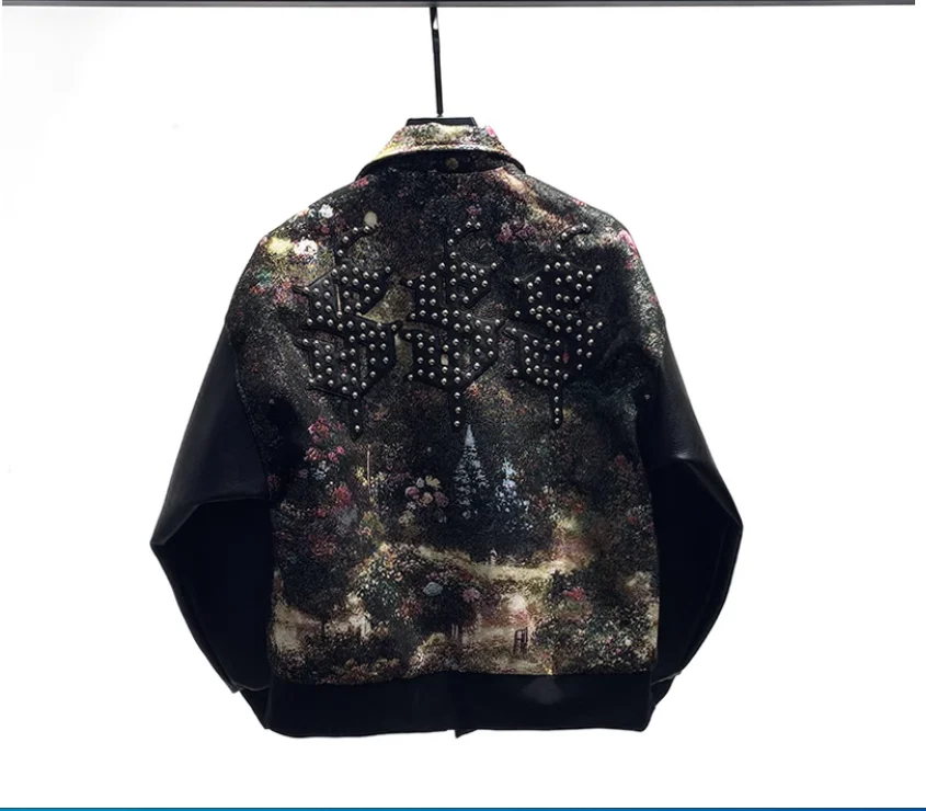 Тяжелая промышленная вышитая Мужская куртка универсальный Повседневный