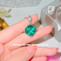 genuine 925 sterling silver green emerald pendant for women collares mujer naszyjnik origin emerald jewelry gemstone pendant