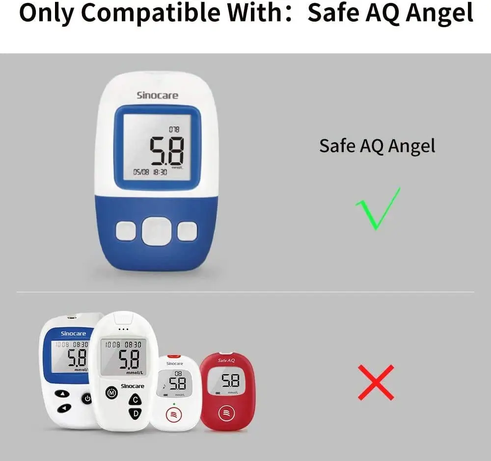 Тест-полоски и Ланцеты для глюкометра Sinocare AQ Angel 400/300/200/100 шт.