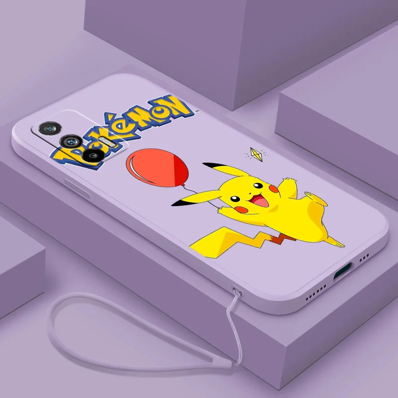 

Pikachu cute Anime Silicone Phone Case For OPPO Reno 8 7 SE Z 6 5 7 3 2 Lite Pro Plus Liquid Rope Funda TPU Cover