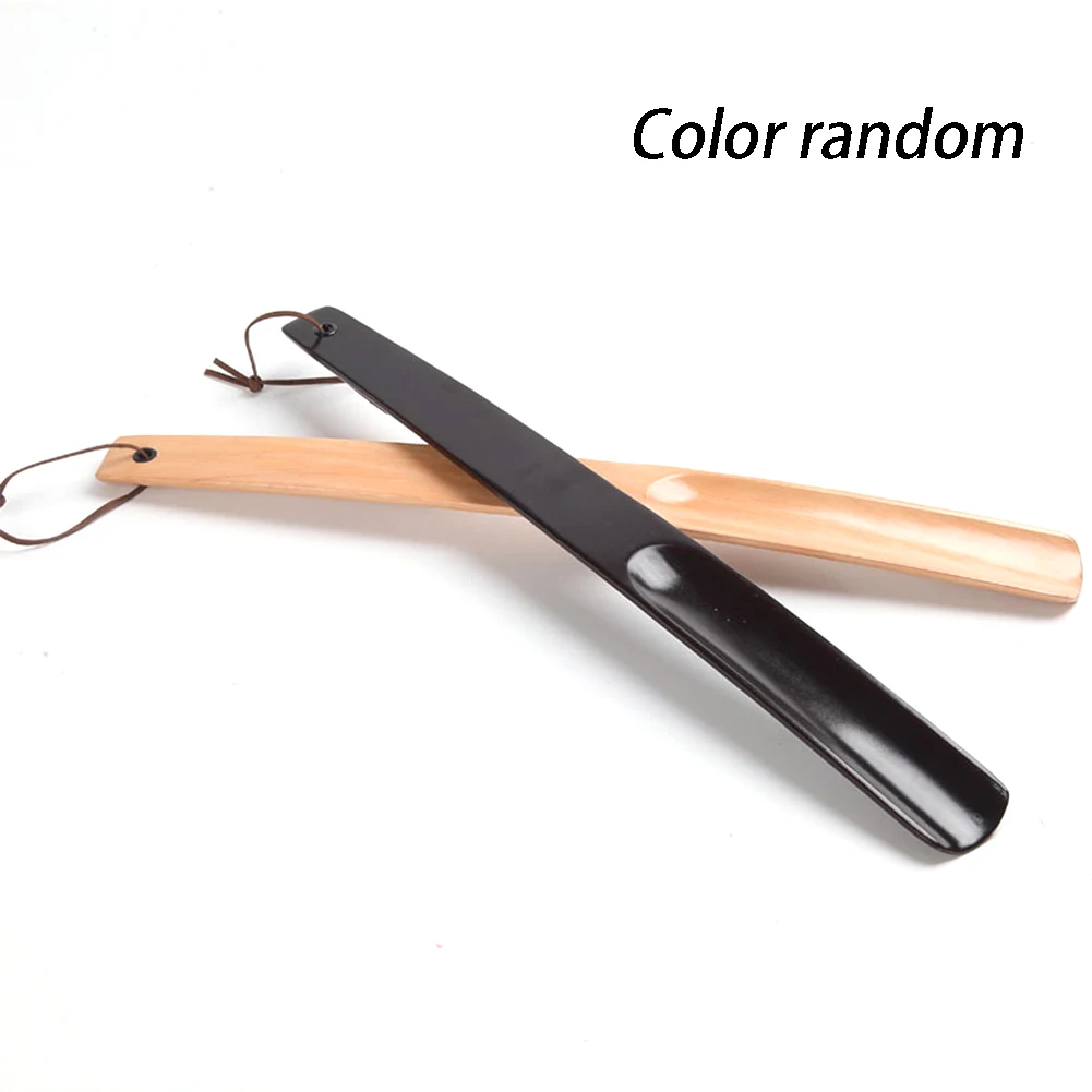 

Spoon Durable Home Pull Athletic Hotel Long Handle Wearing Shoe Horn For Boots Hanging Loop Odor Resistant Wooden Random Color