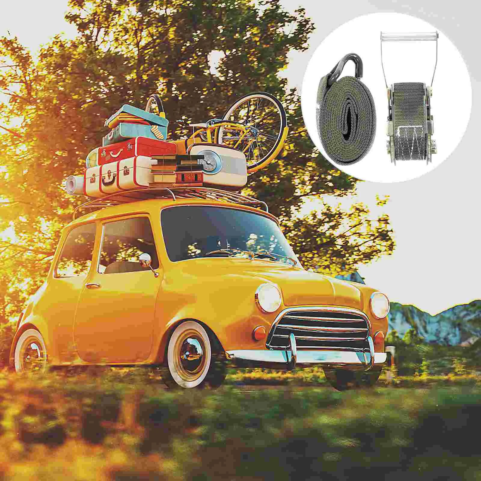 

1 Set Durable Ratchet Tie Down Strap Cargo Binding Belt Heavy Duty Tiedowns Belt