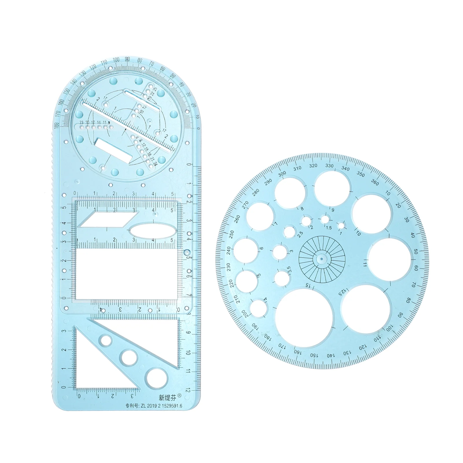 

1 Set Students Geometric Drawing Ruler Multifunctional Ruler Test Protractor