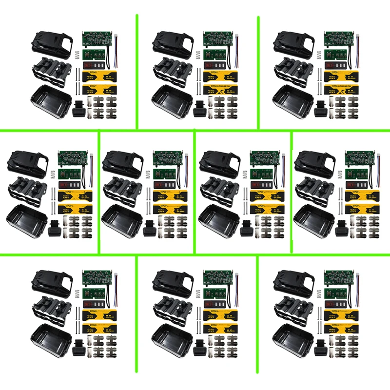 Пластиковый Чехол для литий-ионной батареи DCB200 10*21700, защитная печатная плата для зарядки Dewalt, 18 в, 20 в, 8 Ач, корпус коробки для литиевых инструментов