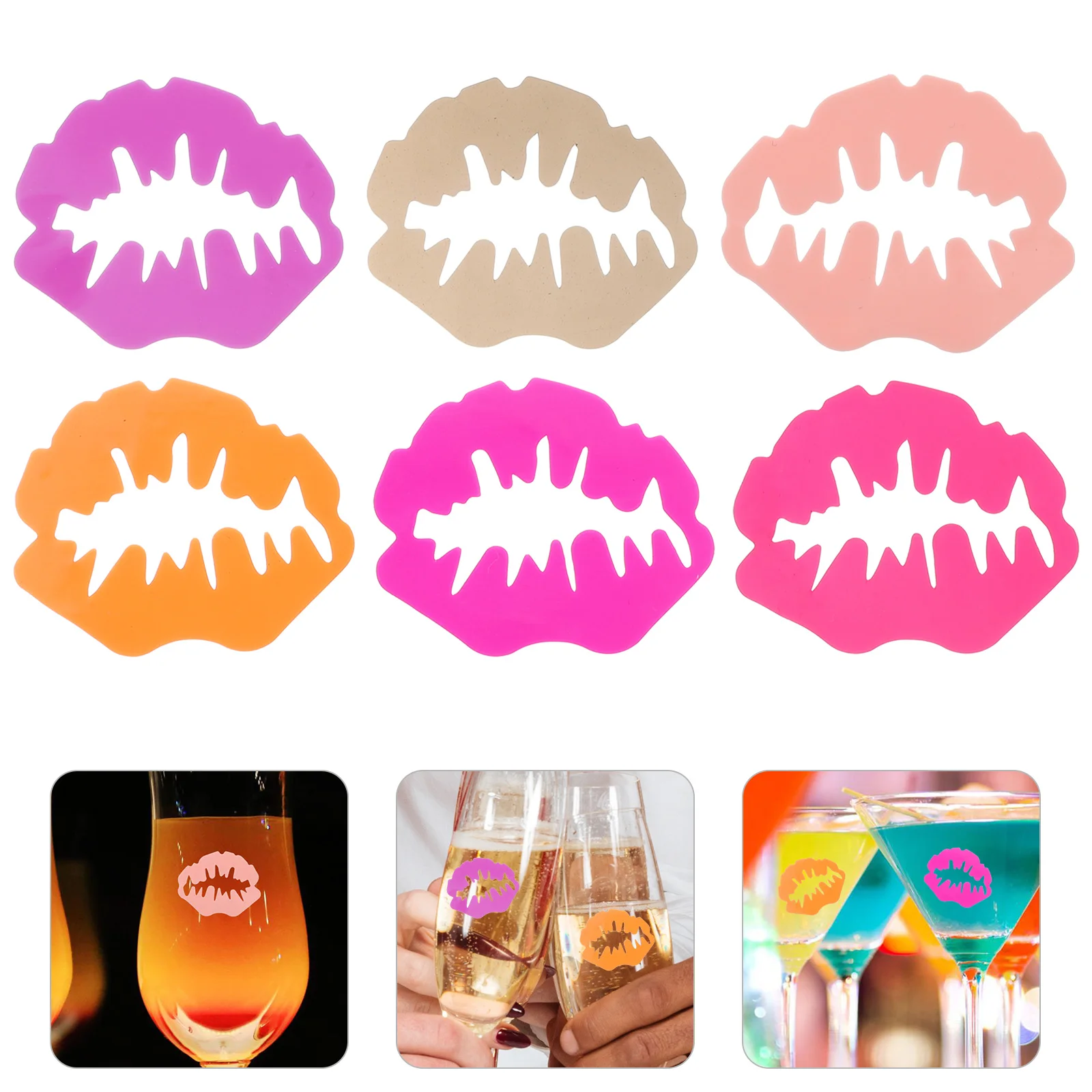 

6 Pcs Glasses Tags Goblet Markers Accessories Cocktail Drink Markers Tags for Drinks Cocktails Tags