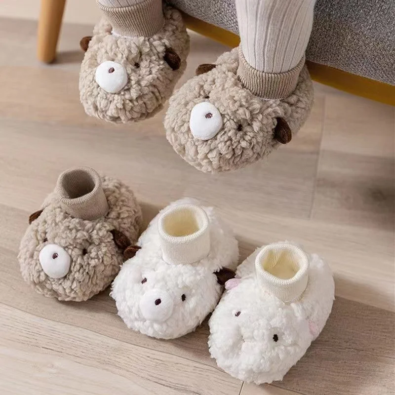 Baby's Cotton Shoes Soft Soled Baby's Warm Cotton Shoes with Thickened Plush for 0-12 Months Autumn and Winter
