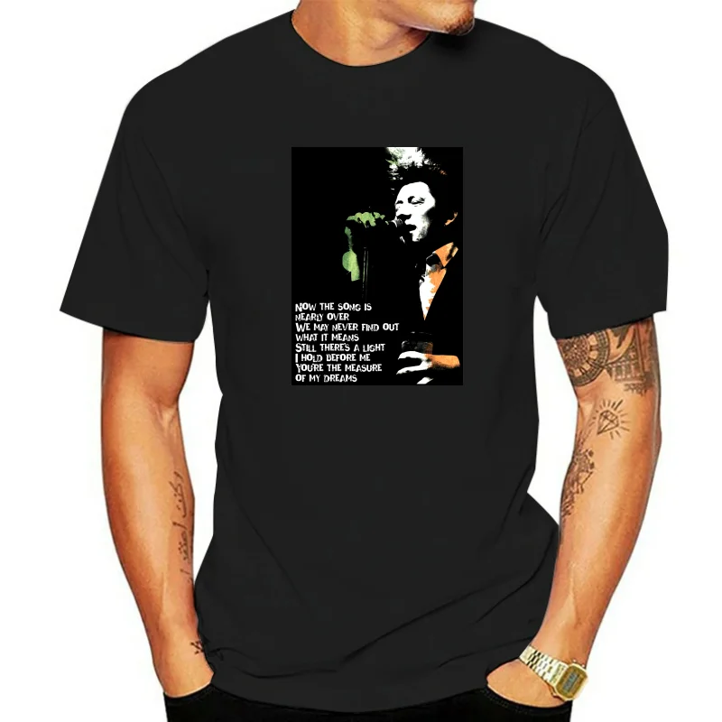 New Black Shane MacGowan Lyrics T-Shirt The Pogues Popes Music Tee Birthday Gift Tops TEE Shirt