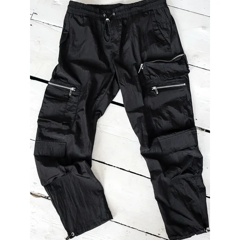 Мужские легкие облегающие плиссированные брюки-карго из ткани без потерь с