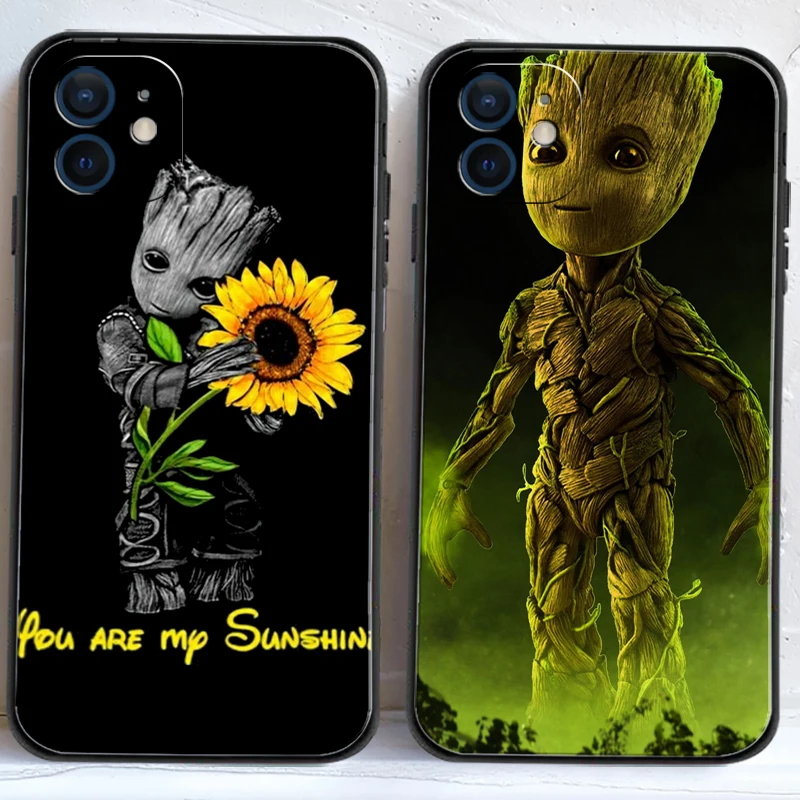 

Marvel Groot Cartoon Phone Cases For iPhone 11 12 Pro MAX 6S 7 8 Plus XS MAX 12 13 Mini X XR SE 2020 Back Cover Funda Coque