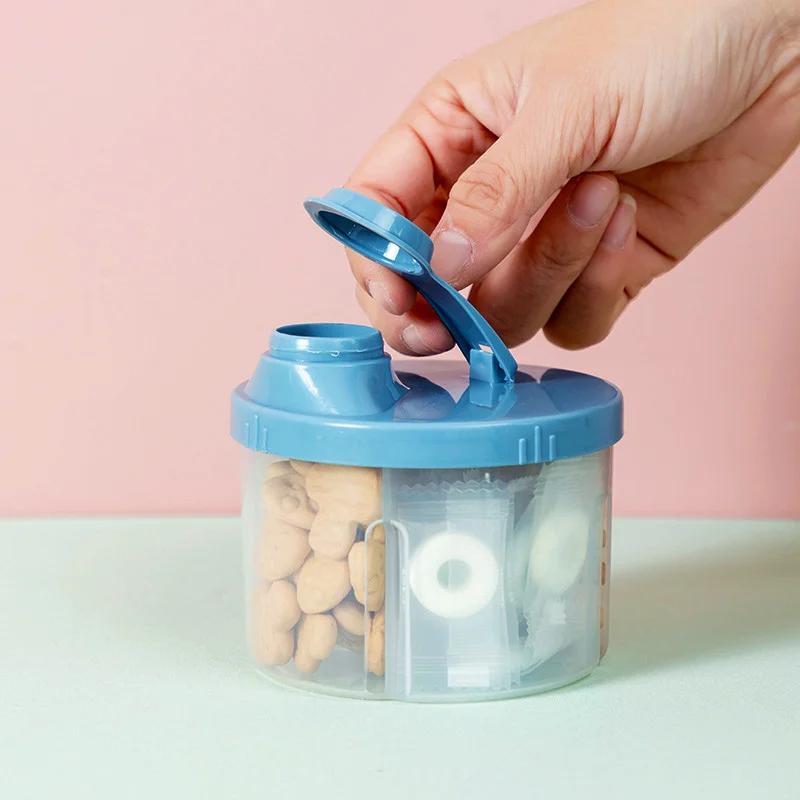 

4-Grids Baby Food Storage Containers Outdoor Portable Newborn Kids Snacks Box Essential Cereal Toddler Milk Powder Dispenser