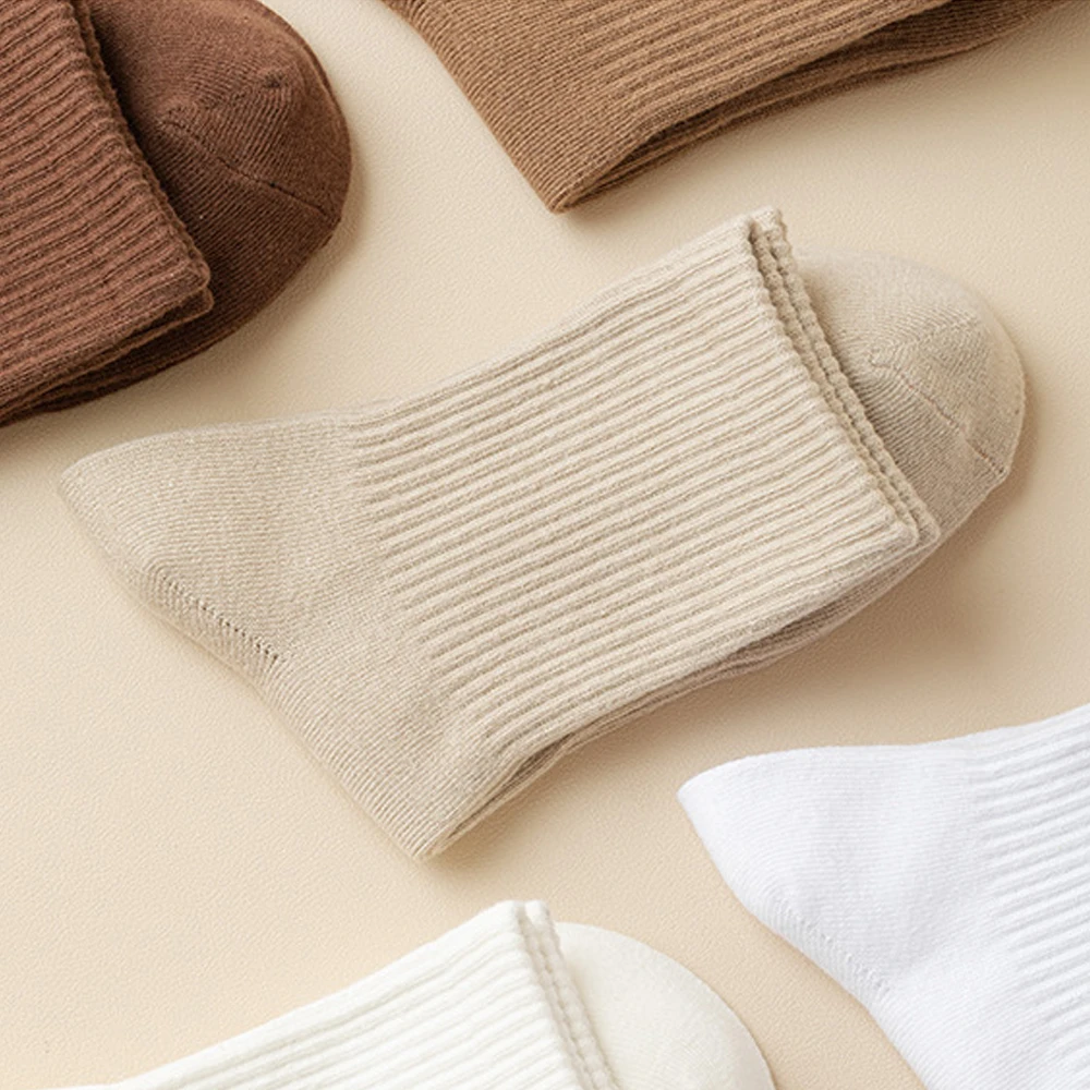 1 Pairs Man Socks Medium Tube Socks Autumn Winter Black White Pure Cotton Sock Men Classic Leisure Business Socks Basketball New