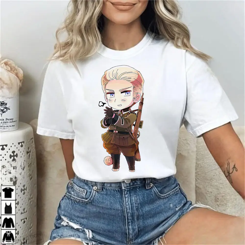 Фото Hetalia футболка женская пастельная гранж эстетическая психоделическая корейская одежда классическая футболка 80-х 2000-х гранж винтажное аниме №3