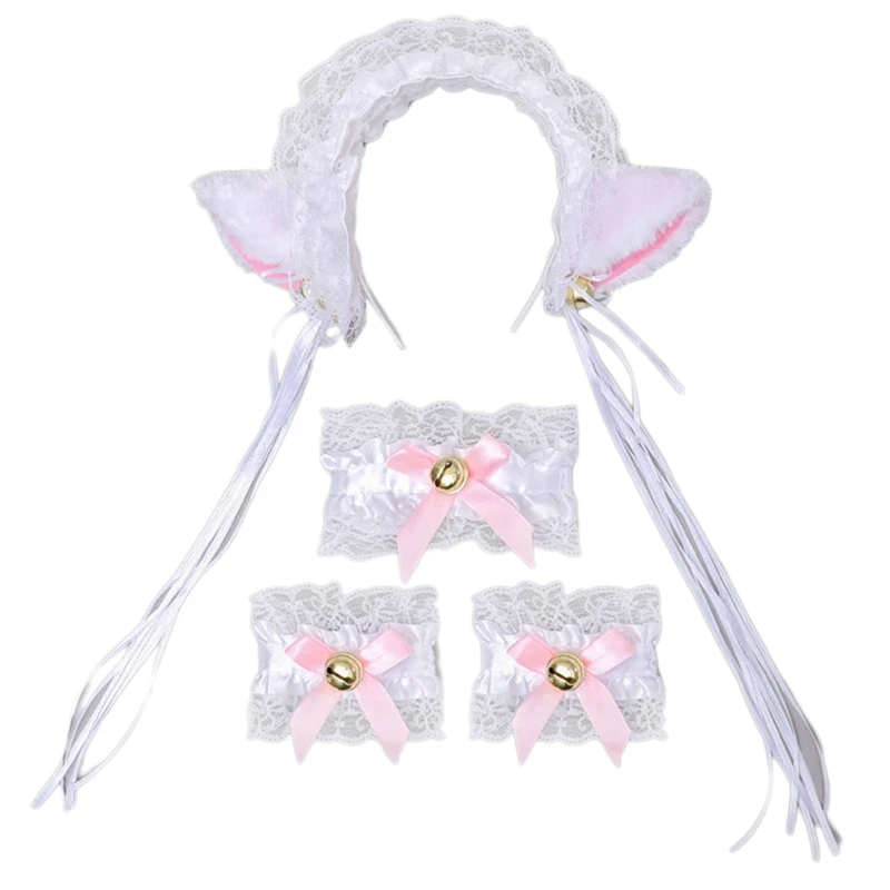 

Cartoon Ear Lace Headwear Kit Lolita Animal Ear Hair Hoop Great for Kids Birthday,Halloween Decoration,Theme Party 2022 trend