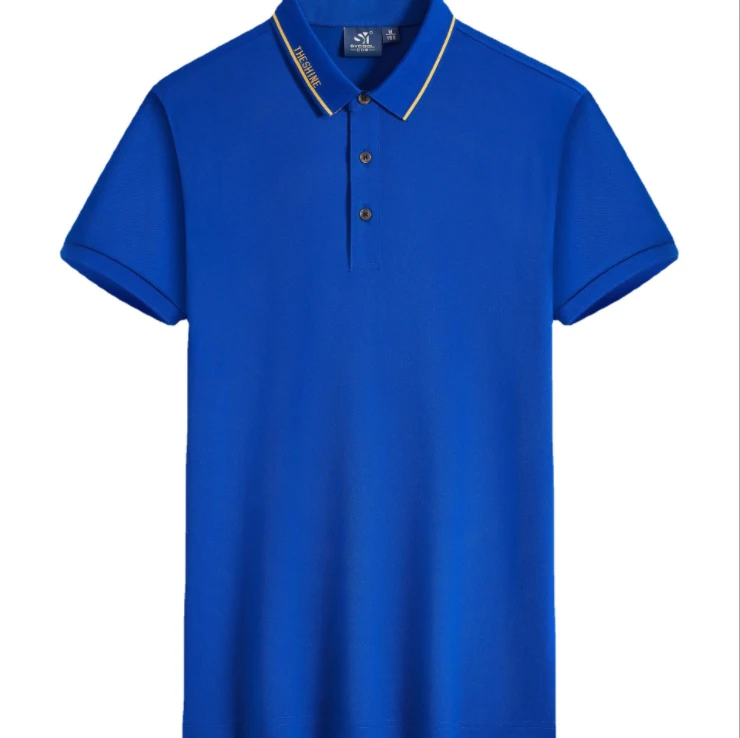

2022 summer single color Lapel T-shirt short sleeve logo cool and breathable work clothes Men Short TN116